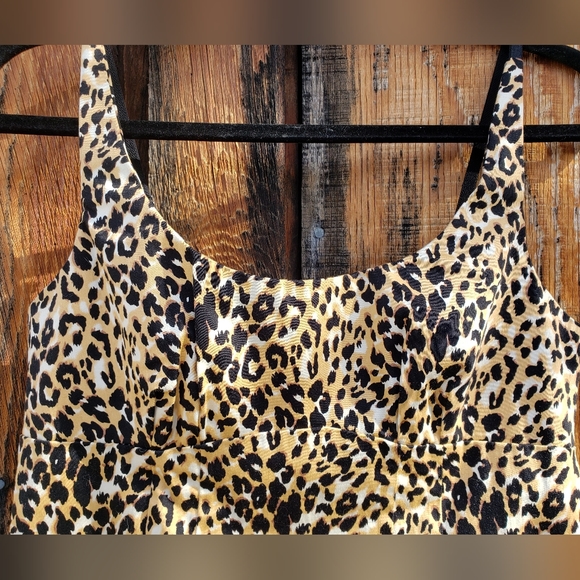 VINTAGE LEOPARD MINI DRESS - APPROX SIZE SMALL - Picture 3 of 5